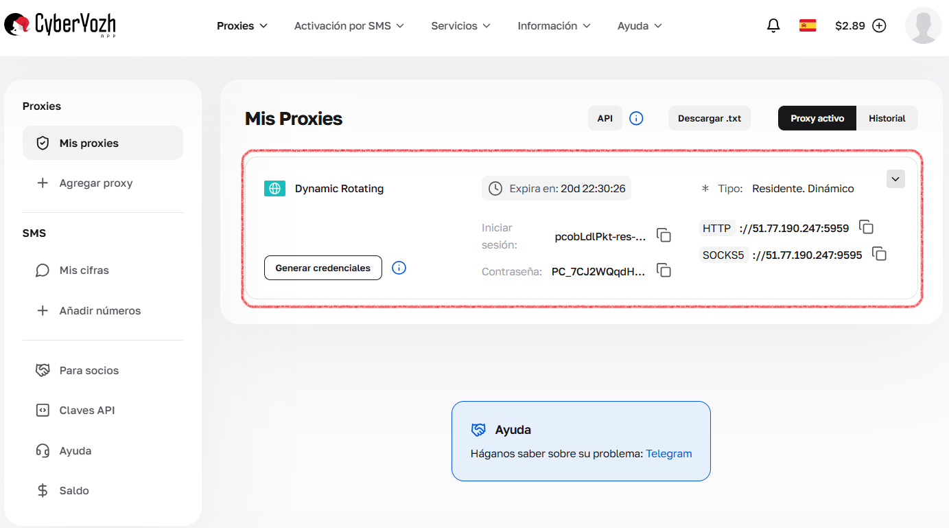 Captura de pantalla de la interfaz de la plataforma CyberYozh App