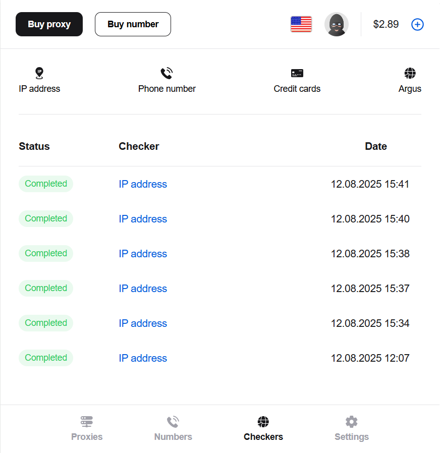 Tab Checkers với các tùy chọn công cụ kiểm tra dữ liệu