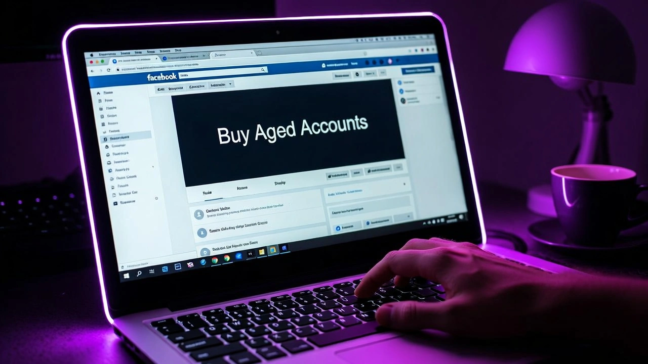 image has a screen thats has buy aged facebook accounts.