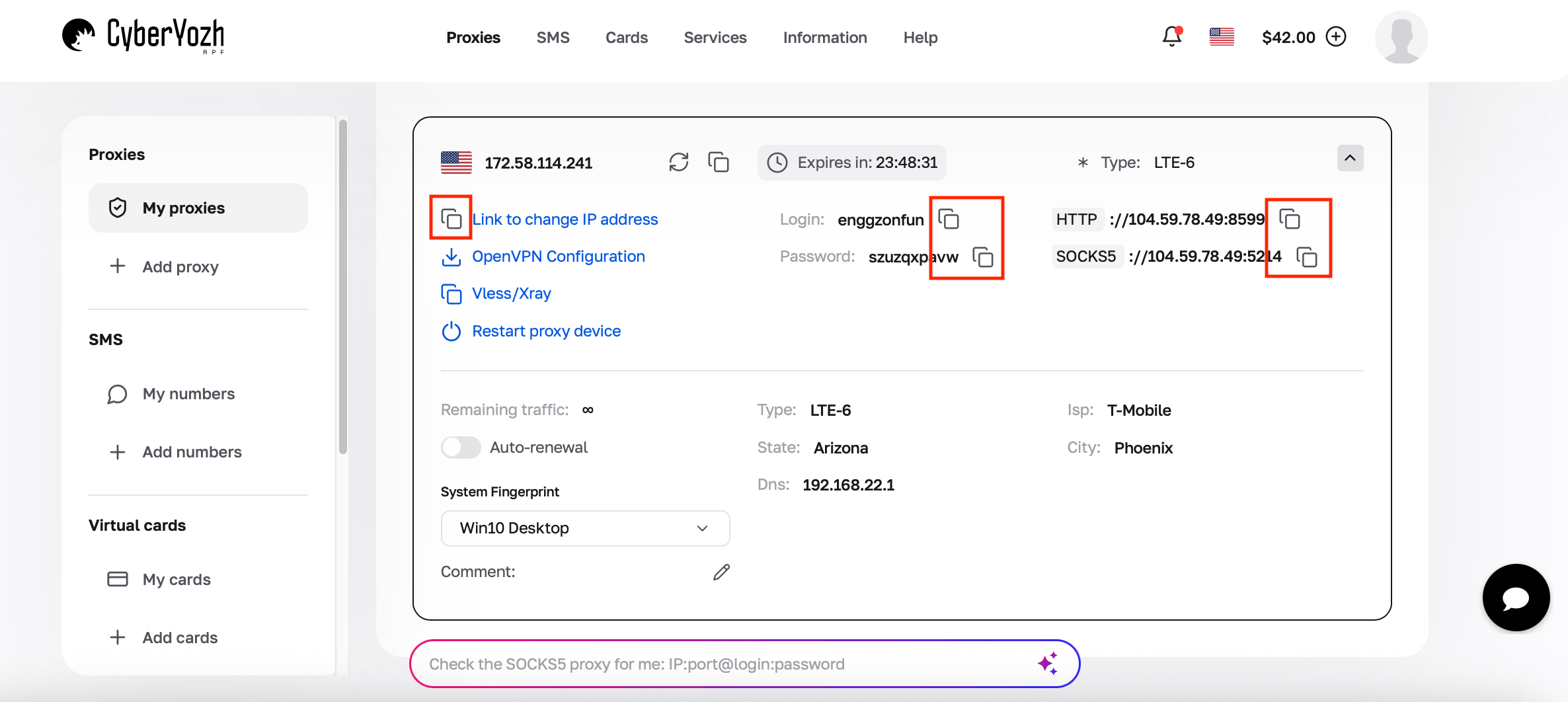 Cyberyozh change proxy ip
