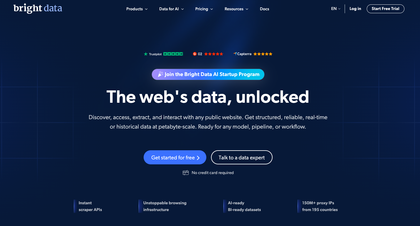 bright data homepage