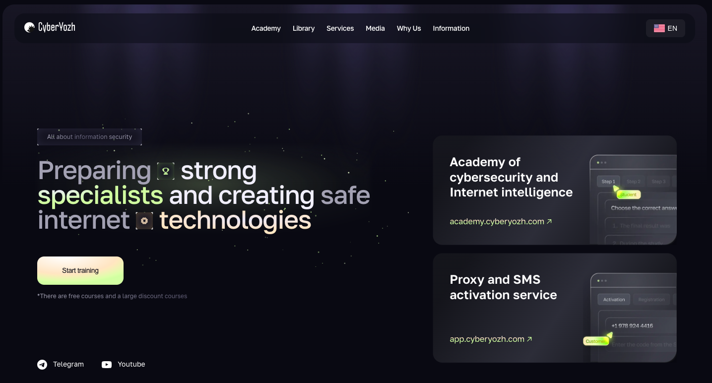 cyberyozh proxy home page